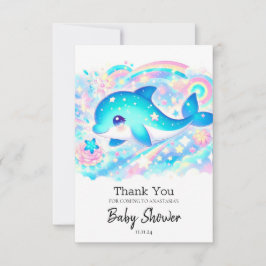 Cartão De Agradecimento Chá de fraldas de golfinho fantasia