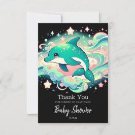 Cartão De Agradecimento Chá de fraldas de golfinhos elegante