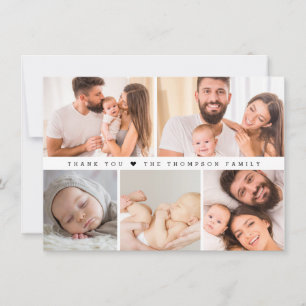 Cartão De Agradecimento Chá de fraldas de Grade de Colagem de Fotos Person