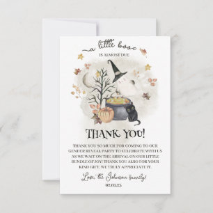 Cartão De Agradecimento Chá de fraldas de Halloween está quase a chegar.