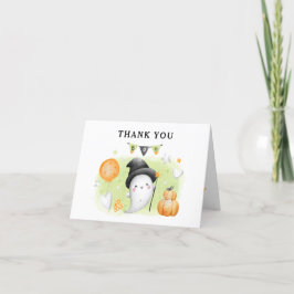 Cartão De Agradecimento Chá de fraldas De Halloween Um Pequeno Boo