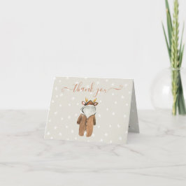 Cartão De Agradecimento Chá de fraldas de inverno para o pequeno Reindeer
