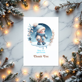 Cartão De Agradecimento chá de fraldas de inverno "Querida está fria lá fo