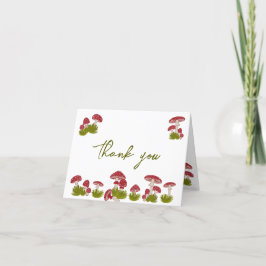 Cartão De Agradecimento Chá de fraldas de Jardim Goblincore do Fly Mushroo