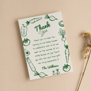 Cartão De Agradecimento Chá de fraldas de legumes cultivados localmente