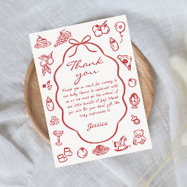 Cartão De Agradecimento Chá de fraldas De Limão Italiano Desenhado À Mão