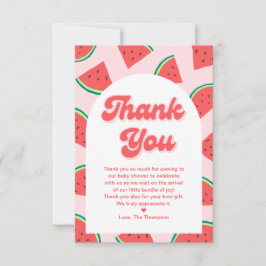 Cartão De Agradecimento Chá de fraldas de melancia