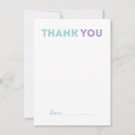 Cartão De Agradecimento Chá de fraldas de Menina Moderna - Obrigado, bilhe