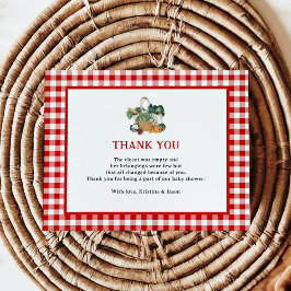 Cartão De Agradecimento Chá de fraldas De Mercado De Agricultores Cultivad