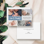 Cartão De Agradecimento Chá de fraldas de múltiplas fotos com amor e Obrig<br><div class="desc">Expresse sua sincera gratidão em estilo com nosso Chá de fraldas Dusty Blue Love & Obrigados Multi Photos Obrigado Flat Card. Este cartão versátil e chic é a maneira perfeita de transmitir sua apreciação aos amigos e à família que compartilharam em sua alegre celebração de chá de fraldas. Gratidão Personalizável:...</div>