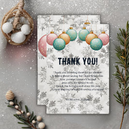 Cartão De Agradecimento Chá de fraldas de Ornações de Bolas de Flocos de N
