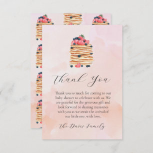 Cartão De Agradecimento Chá de fraldas de Panquecas de Aquarela