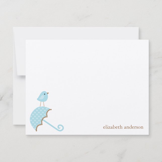 Cartão De Agradecimento Chá de fraldas de pássaro e guarda-chuva Flagrante (Frente)