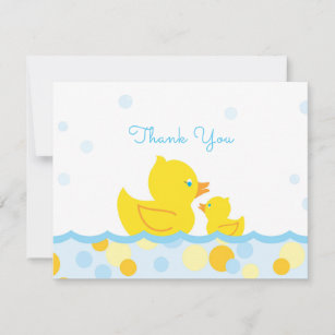Cartão De Agradecimento Chá de fraldas De Pato De Borracha Obrigado