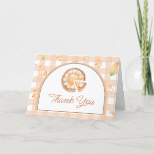 Cartão De Agradecimento Chá de fraldas De Pequeno Cutie Pie Gingham Obriga