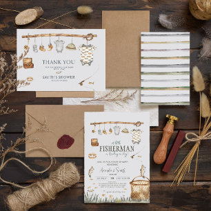 Cartão De Agradecimento Chá de fraldas De Pesca Russo, Diversão De Roel Ob