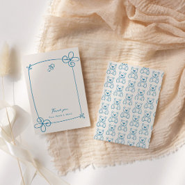 Cartão De Agradecimento Chá de fraldas de quadro de Arco ondulado esculpid