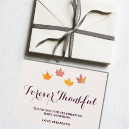 Cartão De Agradecimento Chá de fraldas de queda das folhas do mapeamento