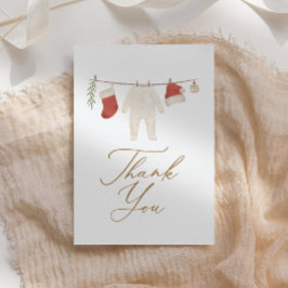 Cartão De Agradecimento Chá de fraldas de roupas de natal