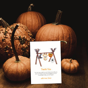 Cartão De Agradecimento Chá de fraldas de Roupas do Autumn Little Boo Hall