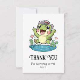 Cartão De Agradecimento Chá de fraldas de Sapo de Pastel Whimsical