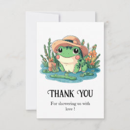 Cartão De Agradecimento Chá de fraldas de Sapo Elegante de Pastel