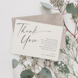 Cartão De Agradecimento Chá de fraldas de Script Elegante Moderno