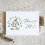 Cartão De Agradecimento Chá de fraldas de sola de guincho<br><div class="desc">Envie obrigados aos seus convidados com este cartões de agradecimentos de chá de fraldas personalizável. Apresenta uma casulo de bebê aquarela numa camada verde com verde e um padrão floral. Personalize este cartões de agradecimentos de chá de fraldas adicionando seus detalhes. Este cartões de agradecimentos de guaxinim é perfeito para...</div>