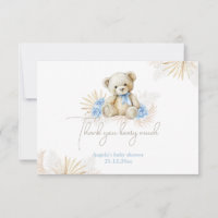 Chá de fraldas de Teddy Bear Boho Blue Boy