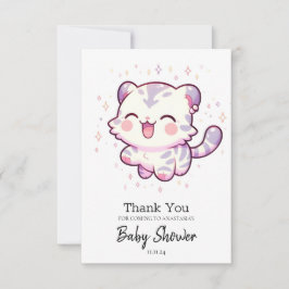 Cartão De Agradecimento Chá de fraldas de Tigre da Selva de Pastel