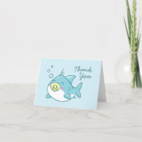 Chá de fraldas De Tubarão Cute Kawaii Obrigado