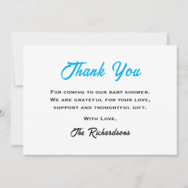 Cartão De Agradecimento Chá de fraldas De Urso Azul Que Podemos Esperar