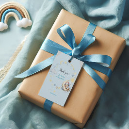 Cartão De Agradecimento Chá de fraldas De Urso De Teddy Azul Editável