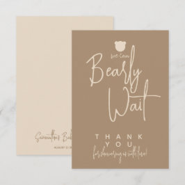 Cartão De Agradecimento Chá de fraldas de urso moderno minimalista