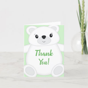 Cartão De Agradecimento Chá de fraldas de Urso Polar