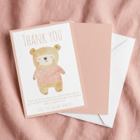 Chá de fraldas de Urso Rosa obrigado