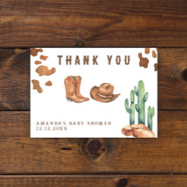 Cartão De Agradecimento Chá de fraldas de vaquinha Obrigado