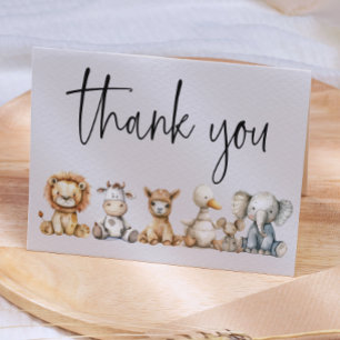 Cartão De Agradecimento Chá de fraldas de Vintage Plush Nursery