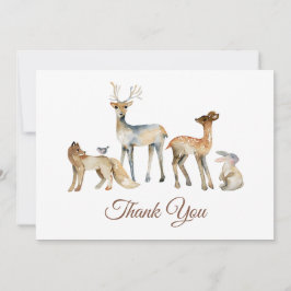 Cartão De Agradecimento Chá de fraldas de Woodland Animais