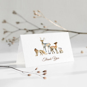 Cartão De Agradecimento Chá de fraldas de Woodland Animais