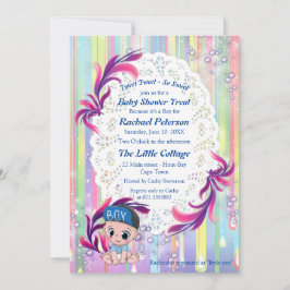 Cartão De Agradecimento Chá de fraldas do arco-íris do Baby Boy Bubbles &