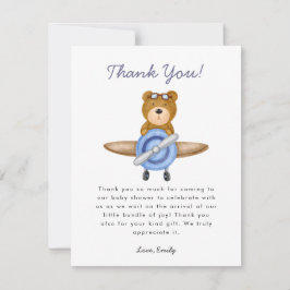 Cartão De Agradecimento Chá de fraldas do avião