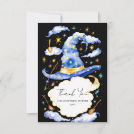 Cartão De Agradecimento Chá de fraldas do Boho Wizard Hat