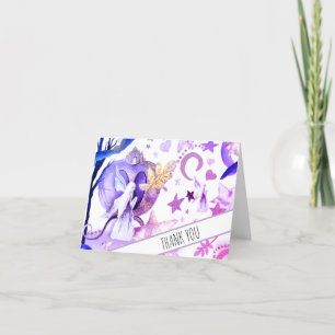 Cartão De Agradecimento *~* Chá de fraldas Do Castelo De Fada Fantasy Obr