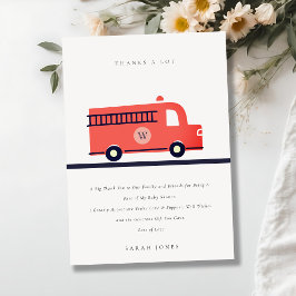 Cartão De Agradecimento Chá de fraldas do motor de Marinho Vermelho Chic F