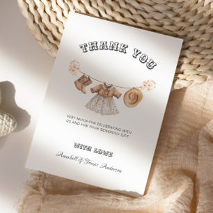 Cartão De Agradecimento Chá de fraldas do País Ocidental