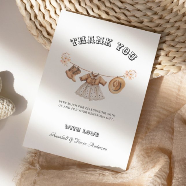 Cartão De Agradecimento Chá de fraldas do País Ocidental (Criador carregado)