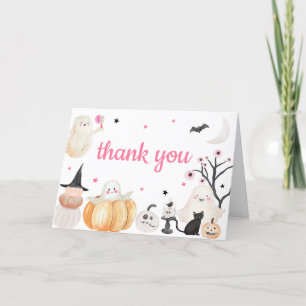 Cartão De Agradecimento Chá de fraldas do Pequeno Boo do Halloween