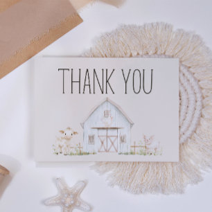 Cartão De Agradecimento Chá de fraldas dos Amigos dos Prados dos Animais d