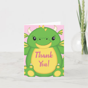 Cartão De Agradecimento Chá de fraldas Dragon